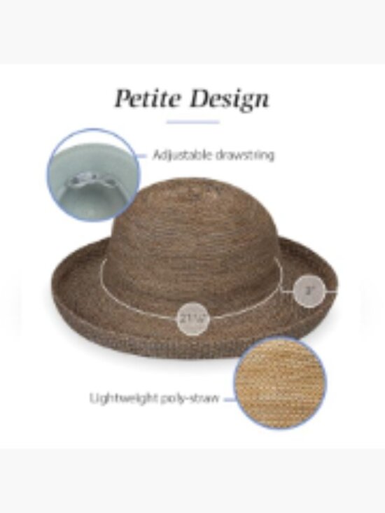 Wide Brim Sun Hat with Adjustable Drawstring, UPF 50+, Packable Poly-Straw main image 7